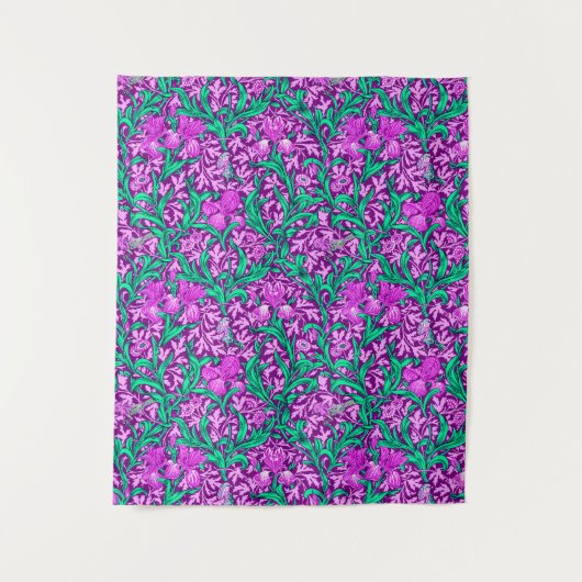 William Morris Irises, Amethyst Lila Wandteppich (Vorderseite)