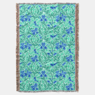 William Morris Irises, Cobalt Blue, Aqua und Aquam Decke