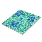 William Morris Irises, Cobalt Blue, Aqua und Aquam Fliese (Seite)