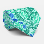 William Morris Irises, Cobalt Blue, Aqua und Aquam Krawatte (Gerollt)