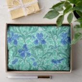 William Morris Irises, Cobalt Blue, Aqua und Aquam Seidenpapier (Geschenk)
