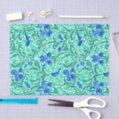 William Morris Irises, Cobalt Blue, Aqua und Aquam Seidenpapier (Handwerk)