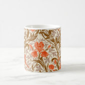 William Morris Irises, Coral Orange, Brown & Beige Kaffeetasse (Mittel)