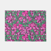 William Morris Irises, Fuchsia Pink und Wein Fußmatte (Vorderseite)