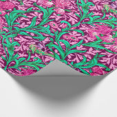 William Morris Irises, Fuchsia Pink und Wein Geschenkpapier (Ecke)