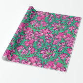 William Morris Irises, Fuchsia Pink und Wein Geschenkpapier (Ungerollt)