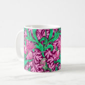 William Morris Irises, Fuchsia Pink und Wein Kaffeetasse (Vorderseite Links)