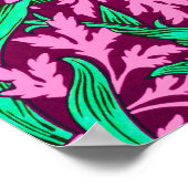 William Morris Irises, Fuchsia Pink und Wein Poster (Ecke)