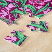 William Morris Irises, Fuchsia Pink und Wein Puzzle (Seite)
