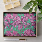 William Morris Irises, Fuchsia Pink und Wein Seidenpapier (Geschenk)
