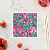 William Morris Irises, Fuchsia Pink und Wein Serviette (Beispiel)