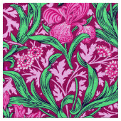William Morris Irises, Fuchsia Pink und Wein Stoff (Nahaufnahme)