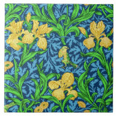 William Morris Irises, Gelb und Cobalt Blue Fliese (Vorderseite)