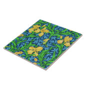 William Morris Irises, Gelb und Cobalt Blue Fliese (Seite)