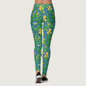 William Morris Irises, Gelb und Cobalt Blue Leggings (Rückseite)