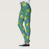 William Morris Irises, Gelb und Cobalt Blue Leggings (Links)