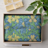 William Morris Irises, Gelb und Cobalt Blue Seidenpapier (Geschenk)