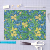 William Morris Irises, Gelb und Cobalt Blue Seidenpapier (Handwerk)