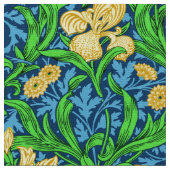 William Morris Irises, Gelb und Cobalt Blue Stoff (Nahaufnahme)