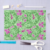 William Morris Irises, Green, Magenta und Orchid Seidenpapier (Handwerk)