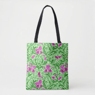 William Morris Irises, Green, Magenta und Orchid Tasche