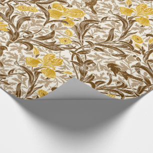William Morris Irises, Mustard Gold, Brown & Beige Geschenkpapier
