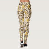 William Morris Irises, Mustard Gold, Brown & Beige Leggings (Rückseite)