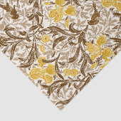 William Morris Irises, Mustard Gold, Brown & Beige Seidenpapier (Ausschnitt)