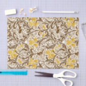 William Morris Irises, Mustard Gold, Brown & Beige Seidenpapier (Handwerk)