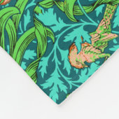 William Morris Irises, Orange und Türkis Fleecedecke (Ecke)