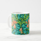 William Morris Irises, Orange und Türkis Kaffeetasse (Vorderseite Links)