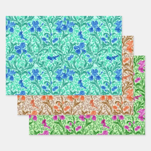 William Morris Irises, Pastel Colors Geschenkpapier Set (Set)