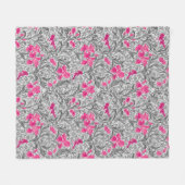 William Morris Irises, Pink und Silver Gray / Grau Fleecedecke (Vorderseite (Horizontal))