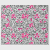William Morris Irises, Pink und Silver Gray / Grau Geschenkpapier (Flach)