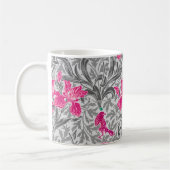 William Morris Irises, Pink und Silver Gray / Grau Kaffeetasse (Links)