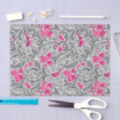 William Morris Irises, Pink und Silver Gray / Grau Seidenpapier (Handwerk)