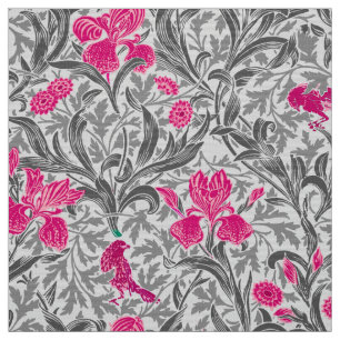William Morris Irises, Pink und Silver Gray / Grau Stoff