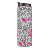 William Morris Irises, Pink und Silver Gray / Grau Thermosbecher (Nach rechts gedreht)