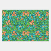 William Morris Irises, tiefe Farben Geschenkpapier Set (Vorderseite 3)