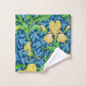 William Morris Irises, Yellow und Cobalt Blue Badhandtuch Set (Waschlappen)