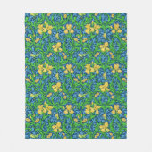 William Morris Irises, Yellow und Cobalt Blue Fleecedecke (Vorderseite)
