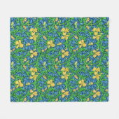 William Morris Irises, Yellow und Cobalt Blue Fleecedecke (Vorderseite (Horizontal))