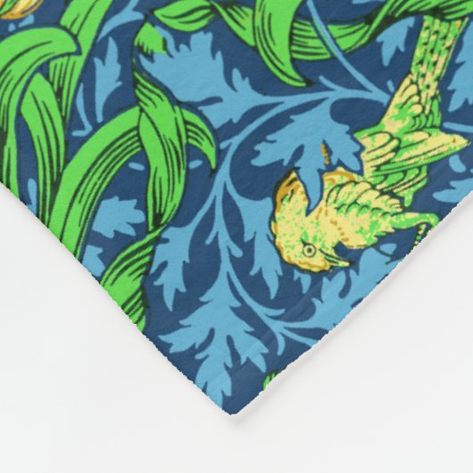 William Morris Irises, Yellow und Cobalt Blue Fleecedecke (Ecke)
