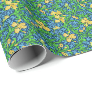 William Morris Irises, Yellow und Cobalt Blue Geschenkpapier