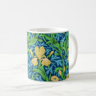 William Morris Irises, Yellow und Cobalt Blue Kaffeetasse