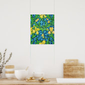 William Morris Irises, Yellow und Cobalt Blue Poster (Küche)