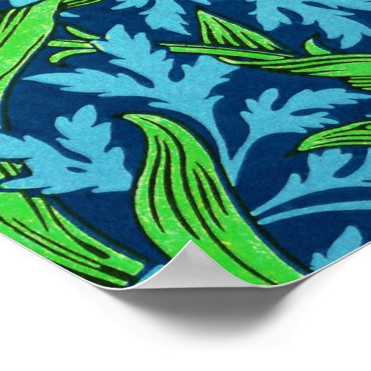 William Morris Irises, Yellow und Cobalt Blue Poster (Ecke)