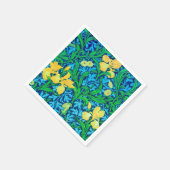 William Morris Irises, Yellow und Cobalt Blue Serviette (Ecke)