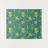 William Morris Irises, Yellow und Cobalt Blue Wandteppich (Vorderseite (Horizontal))