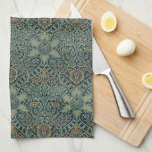 William Morris Ispahan Teal Grün Floral Art Geschirrtuch (Viertel Falte)